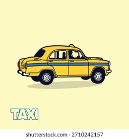 Linda Ilustración vectorial de taxi indio clásico