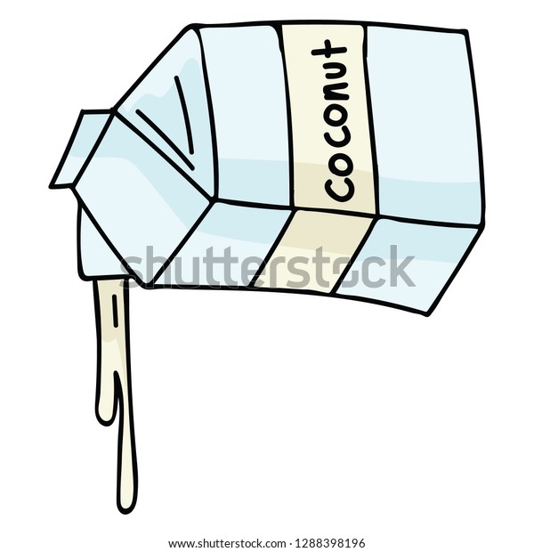 Cute Vector Illustration Coconut Milk Allergy Stock Vector (Royalty