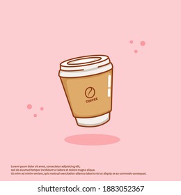 Ilustración de vectores de corte. Copa De Café E Icono De Logo.