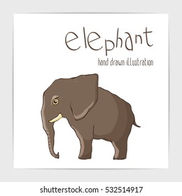 Cute vector illustration of colorful jungle animal.