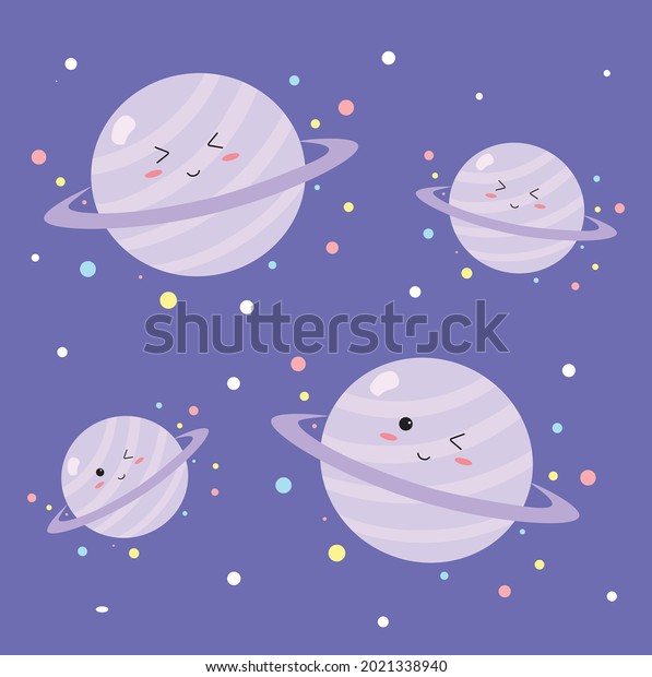 Cute vector illustration of\
the constellation Uranus with twinkling lights on a blue\
background.
