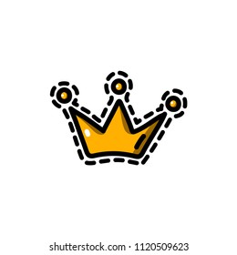 Cute vector illustration of a crown in doodle cartoon style.