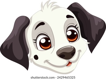 Linda ilustración vectorial de la cabeza de un cachorro dálmata