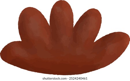 cute vector illustration of dark red, orange, brown bushes and leaves, seamless pattern design	