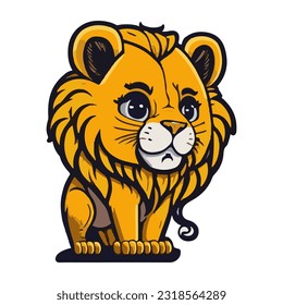 cute vector illustration design of a lion mascot