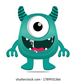 cute vector illustration design monster cartoon design and  mascot kawaiii
