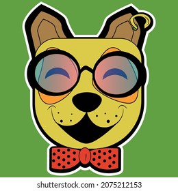 Ilustración vectorial de la cara de un perro