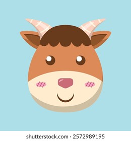 A cute vector illustration of a donkey head cartoon