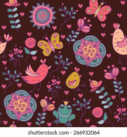 Cute vector illustration of  doodle seamless pattern