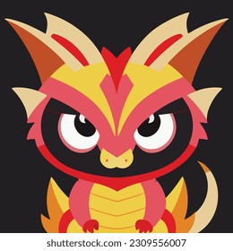 Cute vector illustration of a dragon