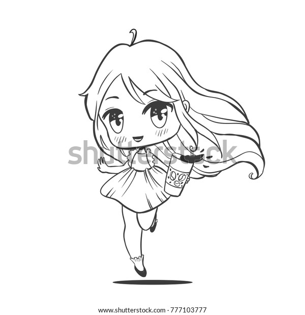 Cute Coffee Anime Girl