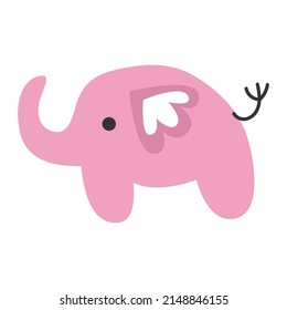 Cute vector illustration of an elephant. Design element.