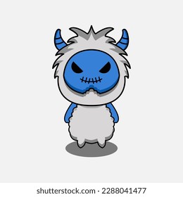 cute vector illustration of an evil yeti