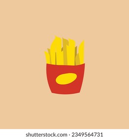 Cute Vector Illustration of Fast Food Fries Kentucky