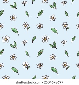 cute vector illustration of flowers. colorful hand drawn background