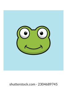 A cute vector illustration of a frog character icon  