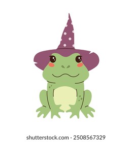 Cute vector illustration of a frog for Halloween