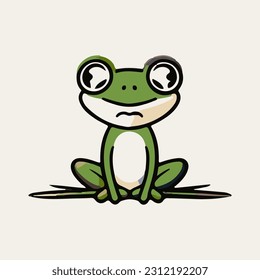 cute vector illustration of a frog mascot