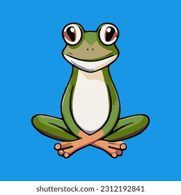 cute vector illustration of a frog mascot