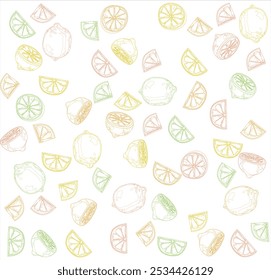 cute vector illustration fruit seamless pattern girly summer illustration on white background