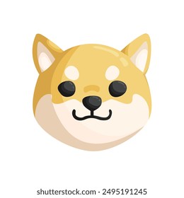 Cute vector illustration of a Golden Retriever's head with bright eyes and a friendly expression. Perfect for pet-themed designs, children's media, and social media content