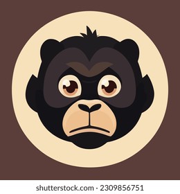 Cute vector illustration of gorilla or ape