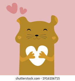 Cute Vektorgrafik von Hamster bis Valentinstag