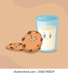 cute vector illustration of a happy coffee mug in cartoon style