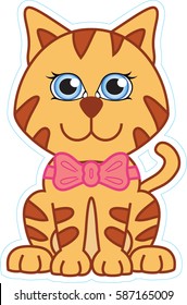 cute vector illustration of a happy kitten