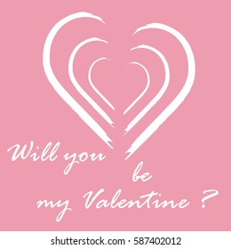 Cute vector illustration with heart and inscription. Design for banner, flyer, poster or print. Greeting card Valentine's Day.