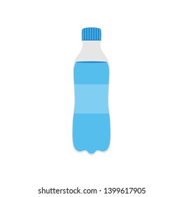 Cute vector illustration, icon with bottle of water, symbol of hydration.