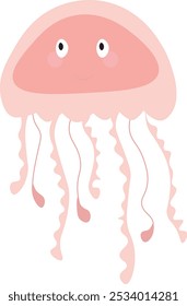 Cute vector illustration of jellyfish. children's illustration