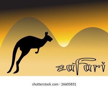 A cute vector illustration of a kangaroo