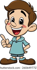 Cute vector illustration for kids. Pippi Longstocking. Cute boy.