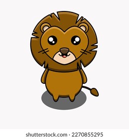 cute vector illustration of a lion