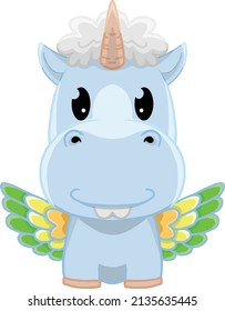 a cute vector illustration of a little unicorn