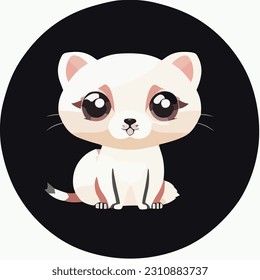 Cute vector illustration of mangust or ferret. Great cartoon character