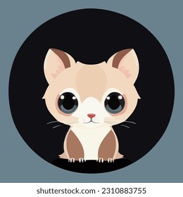 Cute vector illustration of mangust or ferret. Great cartoon character