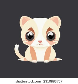Cute vector illustration of mangust or ferret. Great cartoon character