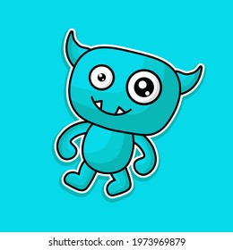 cute vector illustration monsters design mascot kawaii