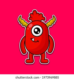 cute vector illustration monsters design mascot kawaii