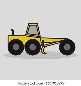 cute vector illustration of Motor Grader the asphalt construction machine