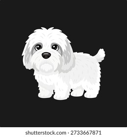 Linda Ilustración vectorial de un perro pastor inglés viejo de pie y mirando hacia adelante. El perro está ilustrado en un estilo de dibujos animados amigable con pelaje largo y esponjoso, ojos redondos expresivos y un abrigo gris y blanco suave. Esta ilustración representa razas de perros, animales domésticos, perros de pastoreo y mascotas domésticas. Aislado sobre un fondo blanco, adecuado para el contenido de cuidado de mascotas, educación, marca, diseños infantiles y proyectos relacionados con animales.