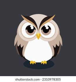 Cute vector illustration of owl. Great cartoon character