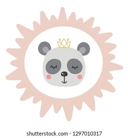 Cute vector illustration with panda baby for baby wear and invitation card.