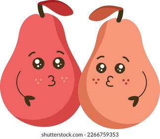 cute vector illustration of pears	
