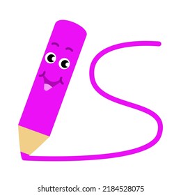 personaje de caricatura de lápiz de ilustración de vector lindo