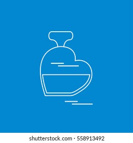 Cute vector illustration of perfume bottle in the shape of heart. Design for banner, flyer, poster or print. Greeting card Valentine's Day.