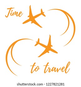 Cute vector illustration with planes and traces of the plane. Design for poster or print.