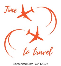 Cute vector illustration with planes and traces of the plane. Design for poster or print.
